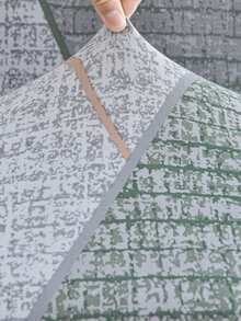 1pc Stretch Full Cover Sofa Slipcover, Geometric Pattern, Modern Style Polyester Fabric, Machine Washable, Protects Sofa, Dust & Dirt Resistant - Light Grey - View 2