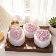 Moules à savon en silicone en forme de cœur 3D d'ange, moules à bougies en relief de chérubin et de fée pour l'artisanat DIY, la fabrication de savons pour la Saint-Valentin, le moulage de résine et la décoration d'intérieur - Moule à savon ange - Voir 1