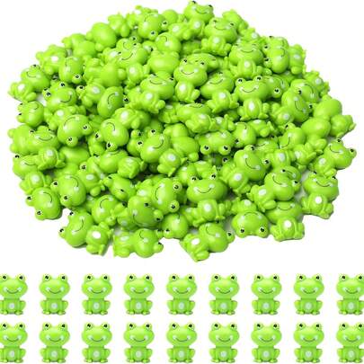 BuQiuRen 10pcs/20pcs/40pcs Mini Green Plastic Frog, Small Frog Figurines, Fairy Garden Micro Ornaments, Potted Plant Cake DIY Home Decor Frog Decorations, Suitable For Party