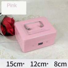 Hộp đựng tiền màu hồng có khóa số/khóa chìa, hộp đựng tiền bằng kim loại, có khay đựng tiền, hộp khóa, hộp đựng tiền có khay đựng tiền, ngăn kéo đựng tiền. - Nhiều màu - Xem 9