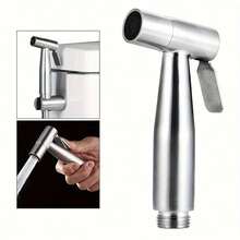 Stainless Steel Handheld Toilet Sprayer Set - Wall-Mounted, Brushed Finish, No Battery Required - A - View 1