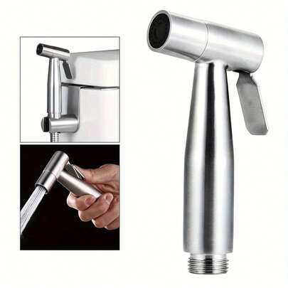 Stainless Steel Handheld Toilet Sprayer Set - Wall-Mounted, Brushed Finish, No Battery Required