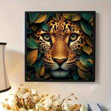 1 Peça [30*30cm/11,8*11,8pol][40*40cm/15,7*15,7pol] Kit de Pintura de Diamante Acrílico 5D, Padrão de Guepardo, Adequado para Iniciantes Adultos DIY Mosaico de Diamante, Pintura de Diamante DIY Feita à Mão Completa, Aplicável para Decoração de Parede da Sala de Estar, Quarto, Escritório, Presente de Decoração Doméstica Surpresa para Família e Amigos - Sem Moldura - Visão 3