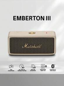 Marshall Loa Bluetooth di động Emberton II, thời gian phát nhạc hơn 30 giờ, chống nước IP67, âm thanh nổi 360 độ chân thực, chế độ xếp chồng, loa không dây mạnh mẽ với âm trầm sâu, lý tưởng cho tiệc tùng, du lịch, hoạt động ngoài trời và tại nhà. - Xem 13