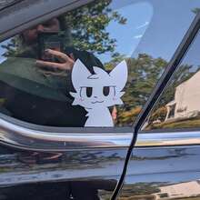 Cute Fox Vinyl Sticker Peeping Through Car Window, Left And Right Separate Styles - Car Decorative Stickers - View 3