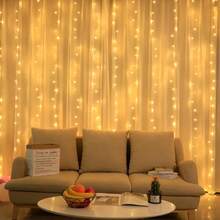 LED Window Curtain Lights, Holiday Fairy String Lights With Remote Control, Romantic Wedding Party Wreath Fairy Lights, Create Cozy Atmosphere, 8 Flashing Modes, Festival Lighting LED Fairy Lights - USB Powered, Twinkle Curtain Decor Lights, For Living Room Bedroom Stage Indoor Decoration, Eid, Easter, Mother's Day, Birthday, Engagement, Wedding Party Decor - USB Curtain Light - View 25