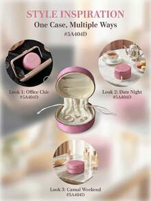 Gucci 1个粉色缎面圆形化妆包，拉链首饰收纳袋，小巧便携化妆包，适合存放粉底液和小饰品，优雅简约的化妆包，适合旅行和日常使用。 - 粉色 - 查看 8