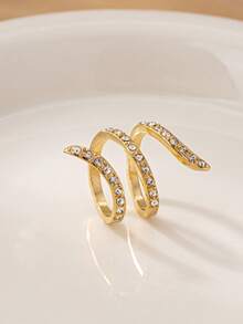 1 pieza Anillo elegante y de moda con cristal y strass - Multicolor - Ver 3