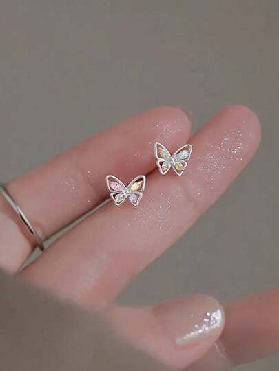 Pendientes de mariposa con diseño minimalista de colores macaron, regalo ideal para ella en su cumpleaños y aniversario