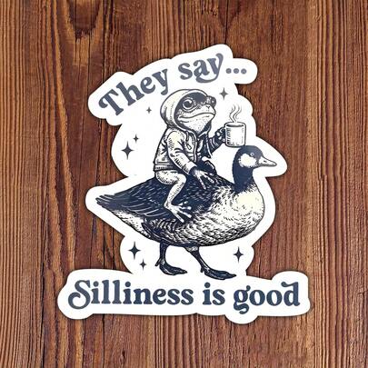 1PC 3Inch 1PC 3In" Funny Sarcastic Frog & Goose, Cute Animal Meme Sticker For Laptops, Water Bottles, Notebooks, Ipads, And Cups, For Students, Teachers, Office Workers, Creatives, Gamers, Retail Workers, And Anyone Who Loves Unhinged Animal Humor, Perfect Gift For Humans Who Communicate Mostly Through Sarcasm And Chaotic Mascots