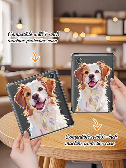 Dog Colorful Puppy Pattern Transparent Back Cover Protective Case For Kobo Clara Color/Monochrome 2024, Kobo Clara 2E, Kindle 10th/11th Gen, Kindle Paperwhite 12th Gen 2024. Soft, Skin-Friendly Material, Classic Minimalist Design, Ideal For Daily Use, School, Work, And Bedtime Reading. A Romantic Gift.