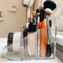 1 hộp đựng đồ trang điểm chia ngăn bằng acrylic, hộp đựng mỹ phẩm, hộp đựng đồ dùng văn phòng phẩm để bàn, hộp đựng điều khiển từ xa phòng khách, món quà lý tưởng cho Ngày của Mẹ. - Màu trong suốt và rõ ràng - Xem 4