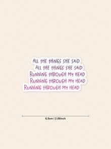 "All The Things She Said" Lyrics Sticker - Y2K Nostalgia Music Decal, Aesthetic Pink Lettering For Kindle & Laptop, Retro 2000s Pop Culture Gift - Multicolor - View 2