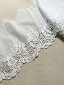 1 Yard Cotton Embroidered Lace Trim, 18cm Skirt Hem Fabric, DIY Sewing Craft Material - Apricot 18cm - View 9