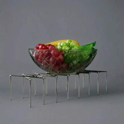 1个可伸缩不锈钢厨房碗碟晾干架，多功能储物架，时尚金属外观设计，带锅盖架、餐具架，金属材质，多槽设计，节省台面空间，防锈，厨房配件及橱柜用品，适用于厨房、墙面、餐具收纳、盘架、厨房整理、台面收纳、紧凑型收纳、可伸缩置物架、优质金属、碗碟架，适合厨房爱好者和繁忙的家庭。