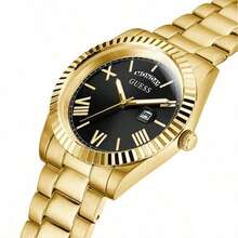 Guess Men's Square Watch - Fashionable Men's Accessory - Quartz Watch Series - Men's Gold Stainless Steel Watch - GW0265G2 - Black - View 3