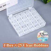 Plastic Sewing Machine Bobbin Set With Storage Box - Essential For Sewing Projects, Suitable For Sewing Supplies, Craft Room, Travel And Art Creation - Compatible With Bobbins And Spools, Sewing Storage | Sewing Accessories | Sewing Essentials | Sewing Machine Parts | Practical Design | Durable Structure | Bobbin Case | Sewing Notions & Supplies | Sewing Tools & Accessories | Bobbin Storage | Spool Organizer - The Bobbin Set Comes With a Storage Box. - View 9