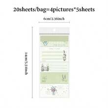 20张/袋贴纸，“花园小冒险”系列，可书写标签贴纸，剪贴簿用品和笔记本配件，可用于装饰卡片、相框、电脑、手机壳、水杯、旧杂志、铅笔盒、行李箱、桌面装饰贴纸、返校季贴纸、学校用品文具趣味贴纸 Kindle - 貼紙包 - 查看 4