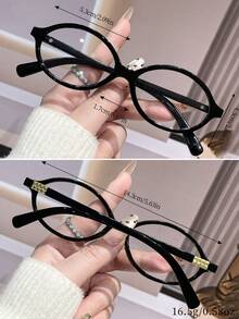 1副方形镜框Y2K透明镜片眼镜，男女通用 - 黑色 - 查看 3
