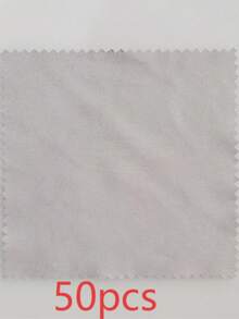 100 片装全新纯色银饰抛光布、眼镜清洁布、珠宝和手表保养布 - 灰色 - 查看 6
