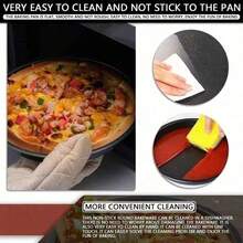 Non-Stick Carbon Steel Pizza Pan Oven Baking Trays Mold Microwave Cake Pan Dish Mould Patisserie Pie Sapan Tools - Black - View 4