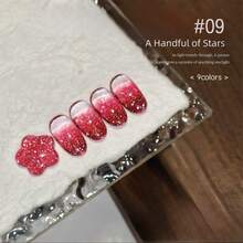 10毫升/瓶 2026新款闪亮钻石指甲油，夏季美甲美白，精致闪耀超亮冰透明不暗沉红蓝绿钻石闪粉凝胶指甲油，白色指甲，粉色指甲，UV固化美甲用品 - 彩色 - 查看 11