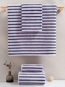 Minimalist Striped Coral Fleece Ultra-Soft Microfiber Solid Color Absorbent Quick-Dry Hand Towel 35*75cm/Bath Towel 70*140cm - Lilac Purple - View 2