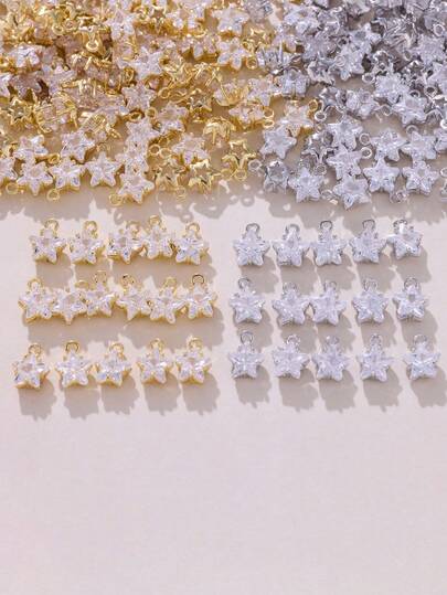 1个/3个/10个装 DIY 小巧精致星星吊坠，用途广泛，时尚百搭，适合制作珠宝装饰品