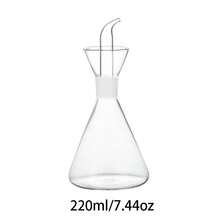 1pc 120ml/220ml Olive Oil Glass Dispenser Bottle, Glass Cooking Oil Vinegar Measuring Dispenser With Spout, Suitable For Kitchen And Barbecue - White - View 7