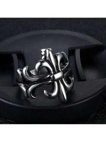 1pc Punk Style Stainless Steel Ring, Cool Gift For Men, Party Accessory - Bạc - Xem 2