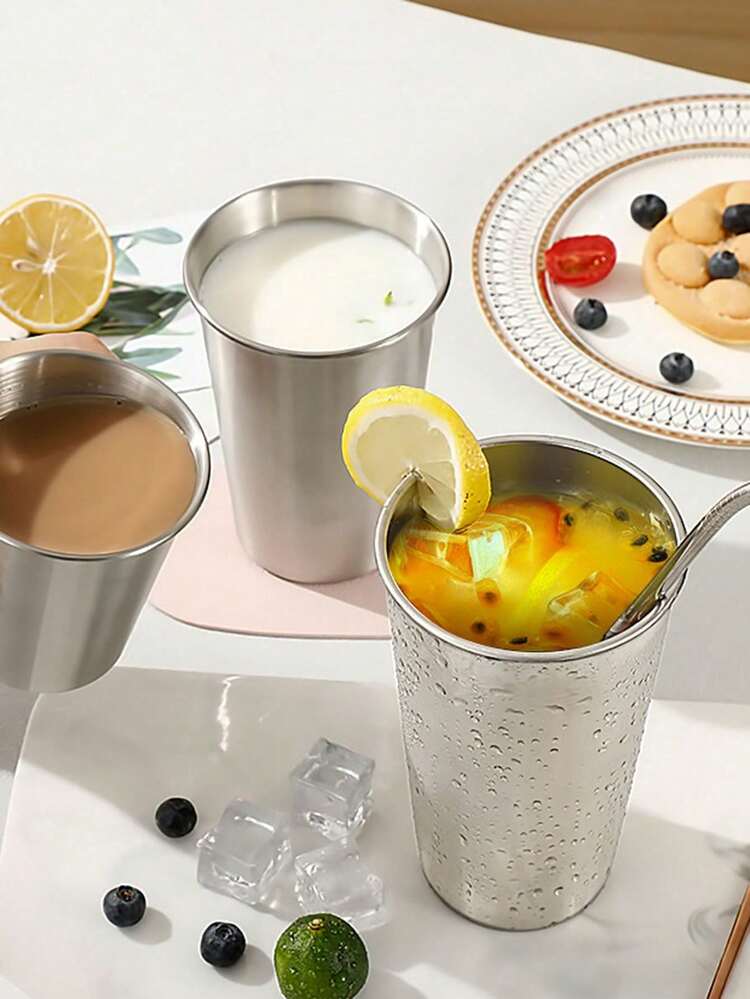 1pc Iced Tea Cup, Beer Cup, Coffee Cup, Anti-Slip Juice/Beverage Cup For Restaurant, Home, Bar Use - Multicolor - View 8