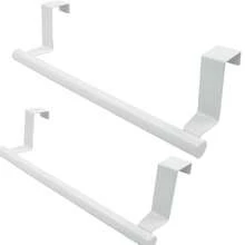 多功能毛巾架，不锈钢浴室毛巾架，无需钻孔，节省空间设计，毛巾杆悬挂式支架，适用于浴室、厨房、酒店橱柜等。 - 白色 - 查看 7