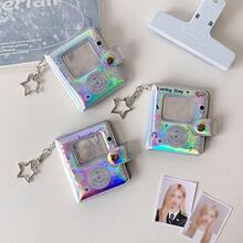 1个闪亮星形主题2英寸证件照卡套，闪亮迷你相册钥匙扣吊坠（女士款） - 相簿 - 查看 7
