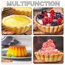 Carbon Steel Tart Mould, Tart Mould, Muffin Mould, Egg Pie Mould, Non-Stick Reusable Baking Moulds For Cupcakes, Cakes, Desserts, Ice Cream - Multicolor - View 4