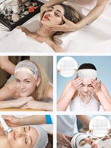 50/30/10/2pcs Disposable SPA Headbands - Non-Slip Elastic SPA Hair Care Headbands, Bulk Hair Bands, Suitable For Women Hair Care, Face Washing, Makeup, Skincare, Facial Care And Beautician Supplies, Adjustable, Non-Woven, Disposable Elastic Headbands, Face Washing Bags, Headscarves, Shower Caps, Salon Use, Non-Woven Salon SPA Headbands, Disposable Face Masks, Headbands - Multicolor - View 3