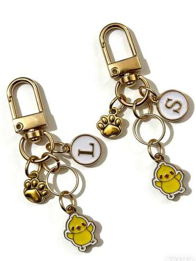 قلادة مفتاح كوب قهوة مخصص مع الحروف الأولى والرسالة الشكر