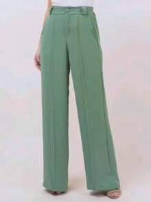 Women's Duna Wide-Leg Pants With Premium Fabric Lining. - Mint Green - View 6