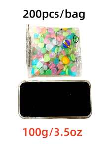 500颗夜光花园鹅卵石，彩色发光石，适用于花园、草坪、庭院、家居户外小径、走廊、水族箱装饰，非常适合鱼缸、走道、花坛、盆栽植物、车道DIY、家居装饰（颜色和款式随机） - 彩色 - 查看 10