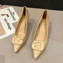 Women's Pointed Toe High Heel Shoes, New Arrival Spring/Autumn Versatile Sexy Thin Heel Slip-On Pumps, Black - Apricot - View 2