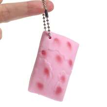 1pc Strawberry Tofu Squishy Toy - Stress Relief Toy, Soft Squeeze Toy, Squishy Toy, Fidget Toy, Stitch Toys, Travel Toys, Classroom Fidget Toys, Mini Bath Toys, Christmas Stationery Stress Ball, Birthday Gift, Perfect Gift, Toys, Games - Multicolor - View 9
