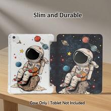 1个宇航员图案彩绘平板电脑保护套，带支架，兼容三星A9/A9+/S9/S9FE/A11/A11+/S11/S10 FE/S10 FE+/S10 Lite、苹果Air 5/6、荣耀、Matepad等热门机型。可折叠防弯折设计，自动唤醒/睡眠功能，内置笔槽，三折支架——完美日常保护，理想礼物。 - 彩色 - 查看 2