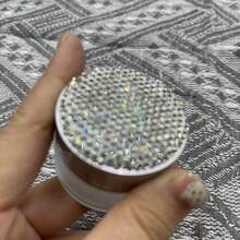 Rhinestone Glass Cosmetic Container, Unscented Refillable Cream Jar, Empty Sample Bottle, Supplement Storage Refill Bottle - View 7