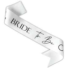 1pc "Bride-To-Be" Bachelorette Party Sash - White Sash With Black Letters, Suitable For Bridal Shower - Bridesmaid Party Decor And Accessories, Wedding And Engagement Party Favors, Photo Booth Props, Engagement Gift Favors "Miss" To "Mrs" Sash - White - View 2