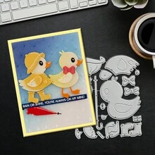 Khuôn cắt kim loại hình vịt và ô sáng tạo, khuôn mẫu làm album ảnh và dập nổi tự làm, dụng cụ làm thiệp chúc mừng, đồ thủ công khắc giấy, khuôn cắt mẫu làm thiệp quà tặng. - bạc - Xem 3