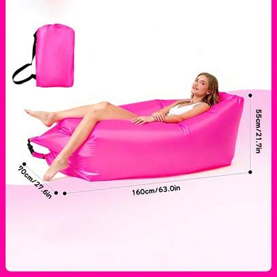 Sofá inflable individual multicolor para perezosos, sofá cama portátil de aire para playa al aire libre, saco de dormir plegable para acampar para un descanso cómodo C6G0