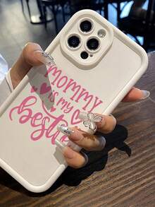 1pc Minimalist Heart & Sentimental Letter Mom Graphic Thick Shockproof Full Coverage Phone Case Suitable For IPhone 11/12/13/14/15/16/17 Pro Max - Multicolor - View 2