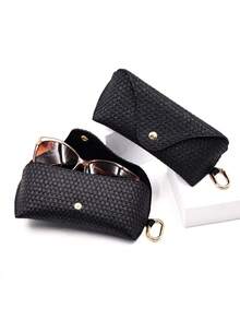 1个PP编织草编纹理软眼镜盒带挂钩眼镜保护套配件 - 彩色 - 查看 1