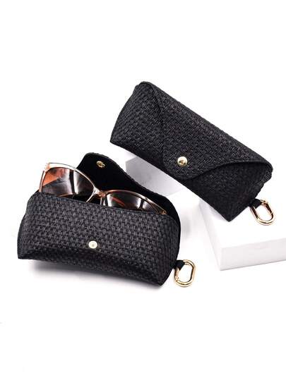 1个PP编织纹理软质眼镜盒，带挂钩，眼镜配件