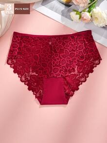 FOVTY 3pcs/Pack Plus Size Women's Assorted Classic Pattern Soft Underwear, Autumn/Winter - Multicolor - View 4