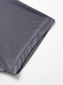 Men's T-Shirt, Fitness Quick-Dry Elastic Sportswear, Casual Exercise Solid Color Short Sleeve Top, Running - Dark Grey - View 5